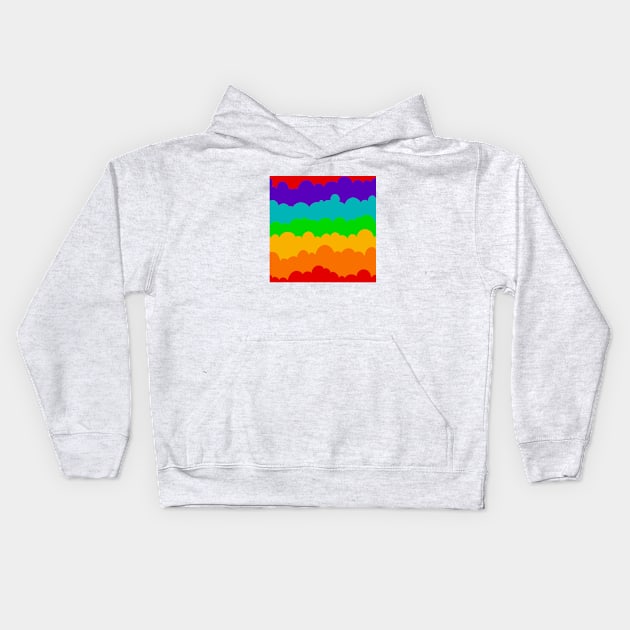 Rainbow Coloured Clouds Kids Hoodie by SemDesigns